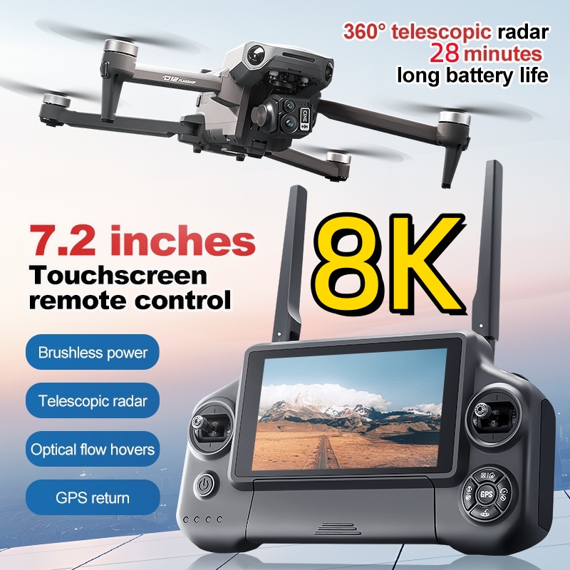 Rc Helicopter Electric - Drone RC Quadricóptero 8K com Gimbal