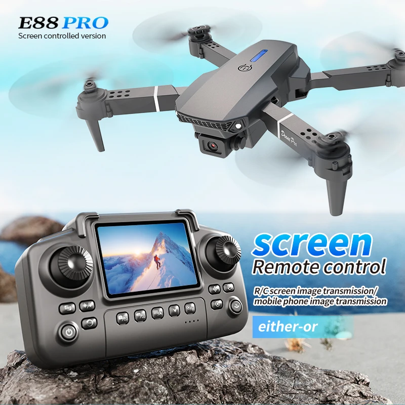 Rc Helicopter Electric - Drone Profissional E88 PRO com Tela,