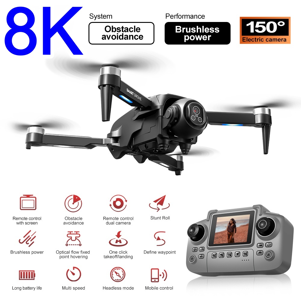 Drone Brushless 8K com HD 150  - Rc Helicopter Large avaliação e preço